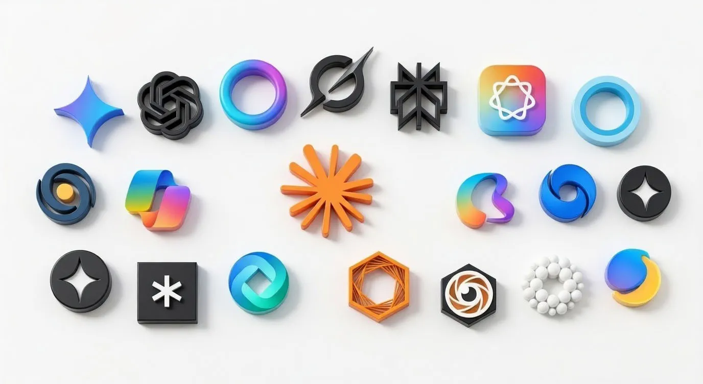 Compositie van AI logos