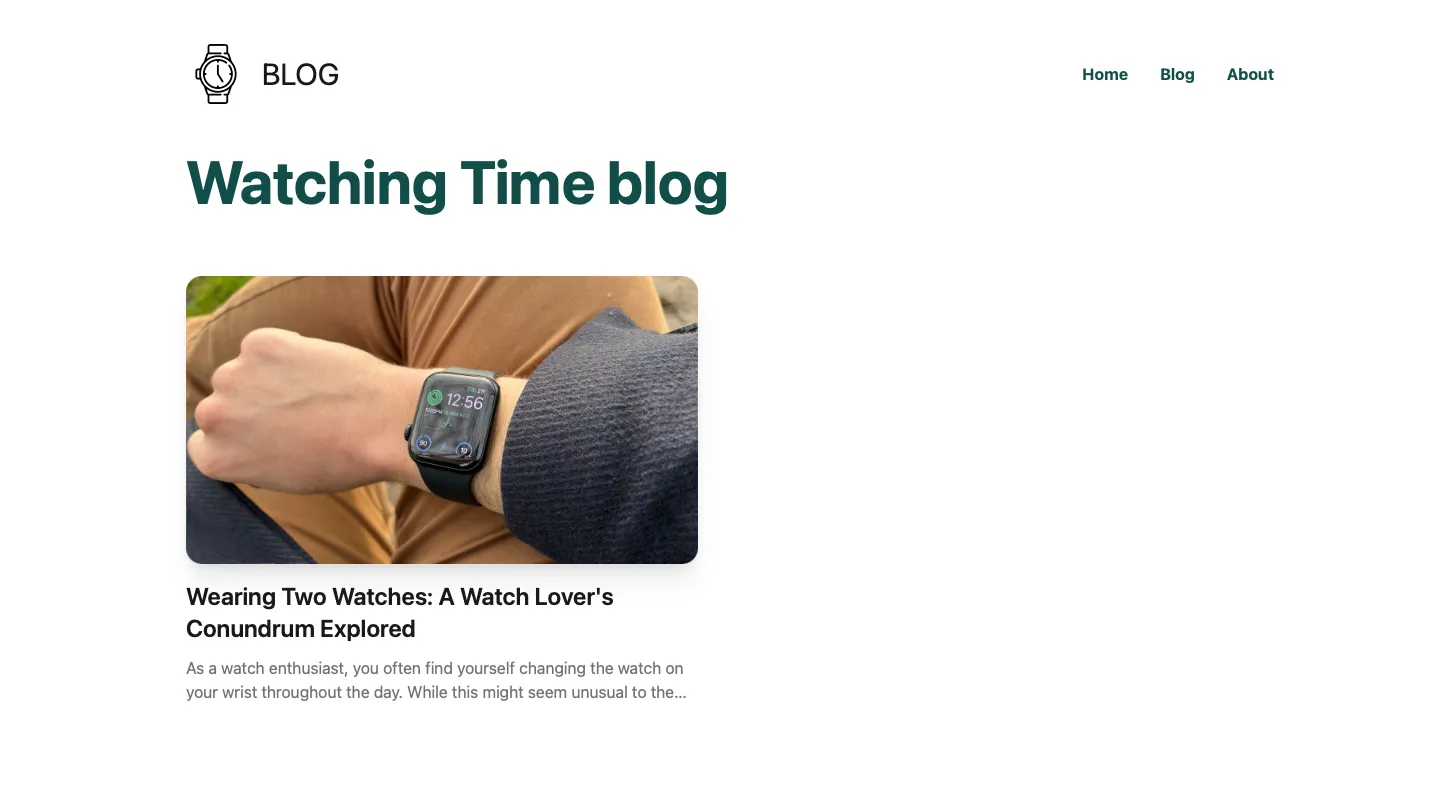 Screenshot van een blog over horloges